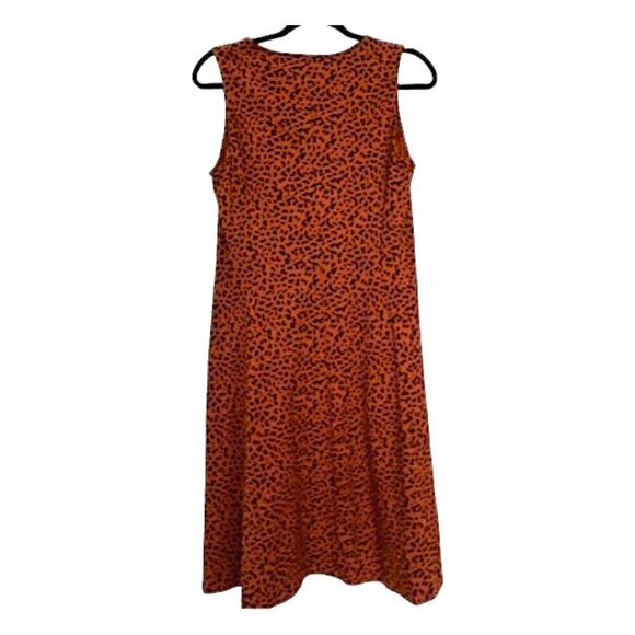 Cheetah Print Sleeveless Flowy Animal Print Lightweight Cotton Sun Dress M - Picture 2 of 3